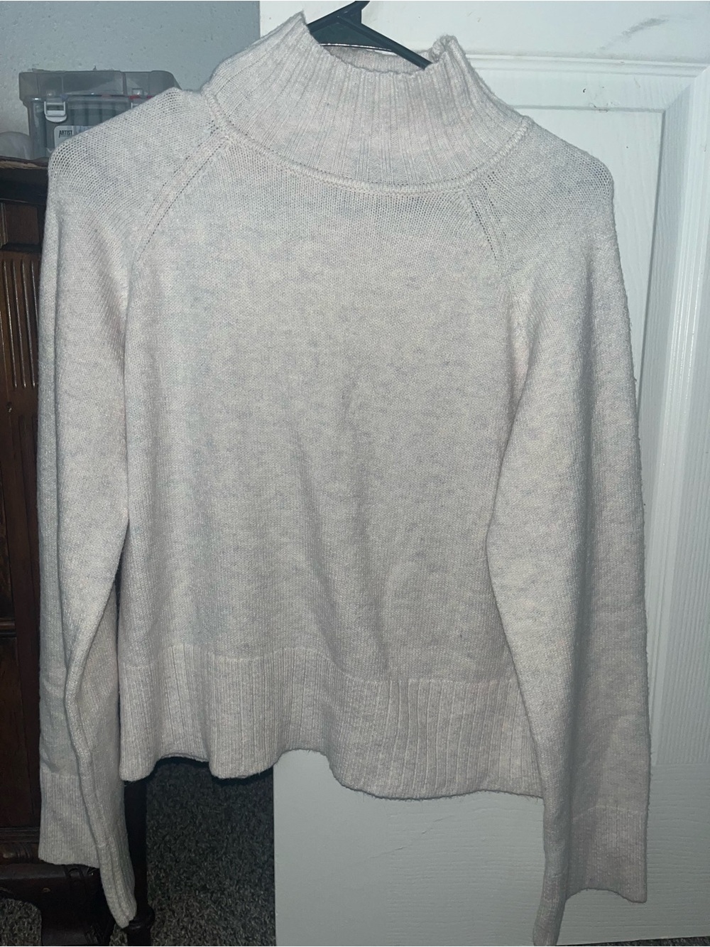 Truth Cream Ribbed Cowl Neck Sweater